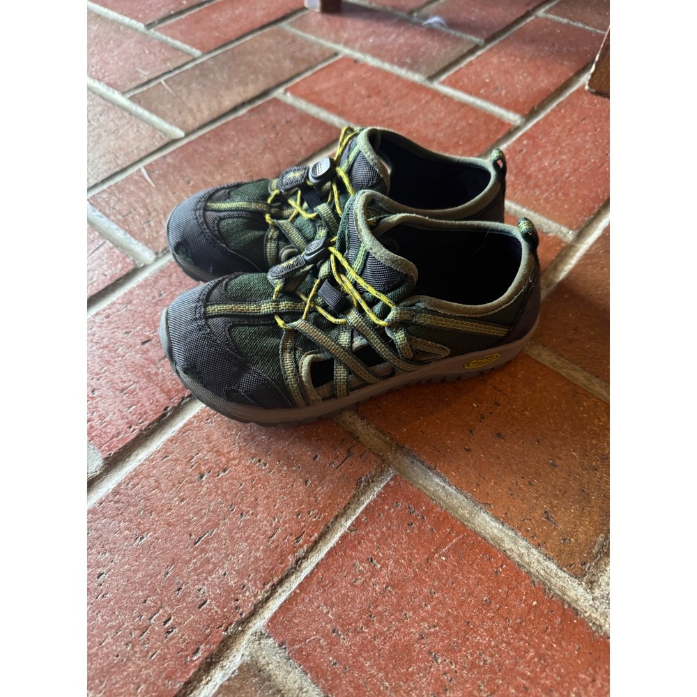 Chaco Kids Outcross Evo Water‎ Shoes Green Yellow Hiking Sandals J180219 Size 13